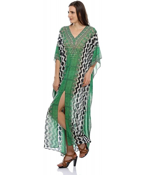 Cover-Ups Women's Kaftan Beachwear Bikini Cover-ups Vintage Bohemian Summer Dress (Long) - Style- 12 - CX1858SD8G6