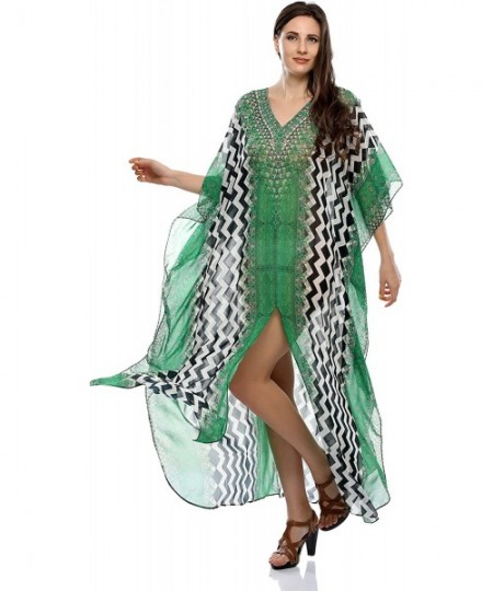 Cover-Ups Women's Kaftan Beachwear Bikini Cover-ups Vintage Bohemian Summer Dress (Long) - Style- 12 - CX1858SD8G6