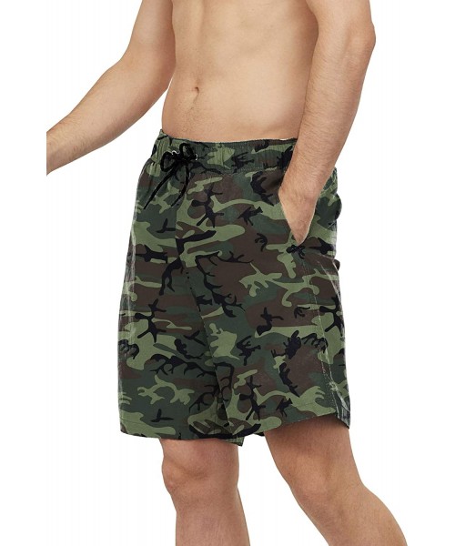 Board Shorts Men's Swim Trunks Board Shorts Quick Dry Swim Shorts with Pockets Bathing Suit for Men - Camo - CO19D65TNGU