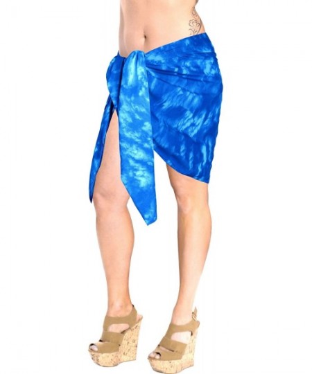 Cover-Ups Shawls Scarves Scarf Women's Beach Cover Up Bikini Sarong Swimsuit Wrap Skirts Half Short B - Blue_r154 - C212L0S8PT5