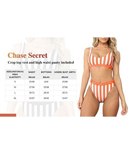 Bottoms Women's Push Up Striped Printed High Waisted Cheeky Two Piece Swimsuits Bikini Set - Sky Blue - C51963YONY9