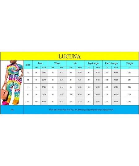 Sets Women's Casual 2 Piece Outfits Jogging Suits Crop Top & Wide Leg Long Pants Tracksuit With Pockets - 18yellow - C518R7ZTARX