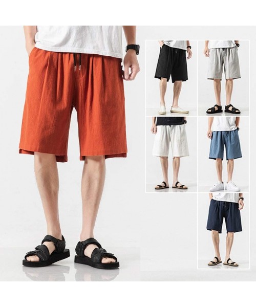 Trunks Mens Casual Big and Tall Cargo Shorts Outdoor Drawstring Beach Trunks Fashion Solid Relaxed Fit Walk Pants - White&1 -...