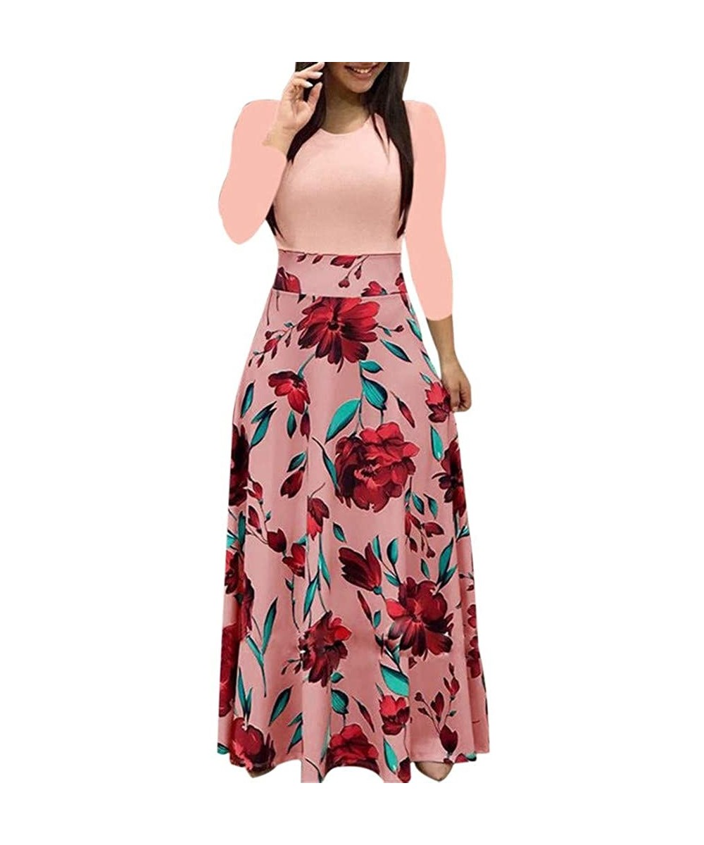 Cover-Ups Women Dress Womens Fashion O Neck Floral Printed Dress Ladies Sleeveless Casual Dresses Party Maxi Long Dress Z 21 ...