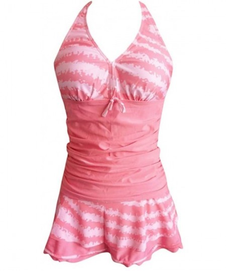 Sets Womens Shorts Polyester Push-Up Padded Bra Tankini Swimsuit Bikini - 6696pink - CG18O2I3W8O