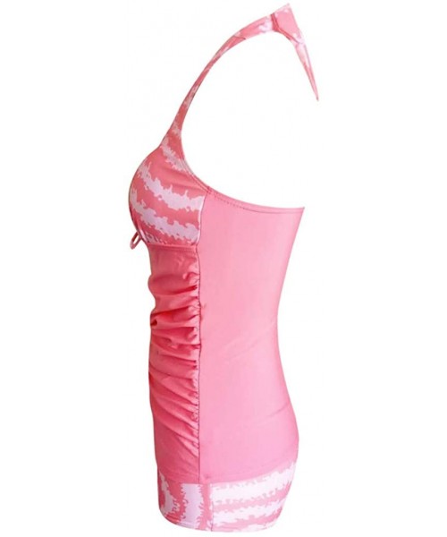 Sets Womens Shorts Polyester Push-Up Padded Bra Tankini Swimsuit Bikini - 6696pink - CG18O2I3W8O