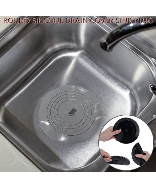 Tankinis Round Silicone Pool Food Grade Universal Bathtub Floor Drain Cover Sink Plug - Gray - CK192UUTI6Q