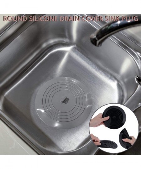 Tankinis Round Silicone Pool Food Grade Universal Bathtub Floor Drain Cover Sink Plug - Gray - CK192UUTI6Q