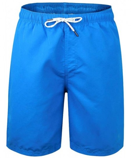 Board Shorts Mens Printed Swim Trunks Beach Shorts with Drawstring - Royal Blue_flamingo - CM18Z92Z0D3