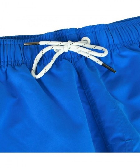 Board Shorts Mens Printed Swim Trunks Beach Shorts with Drawstring - Royal Blue_flamingo - CM18Z92Z0D3