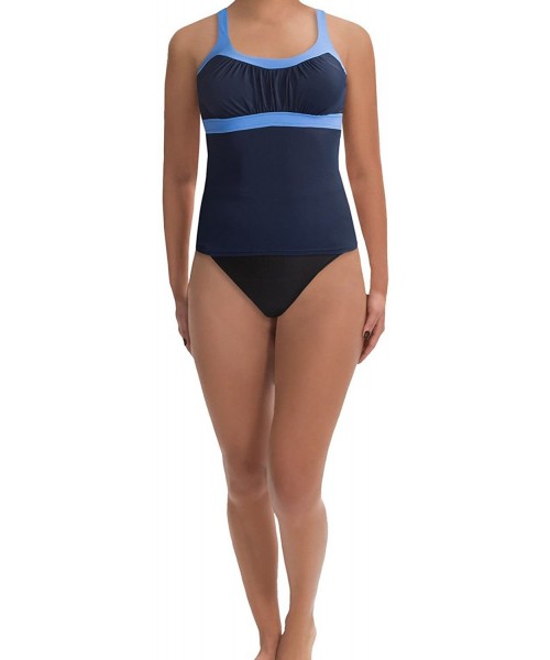 Tankinis Navy/Black Colorblock Banded Tankini Set Women's Size 14 - C6188S67SW5