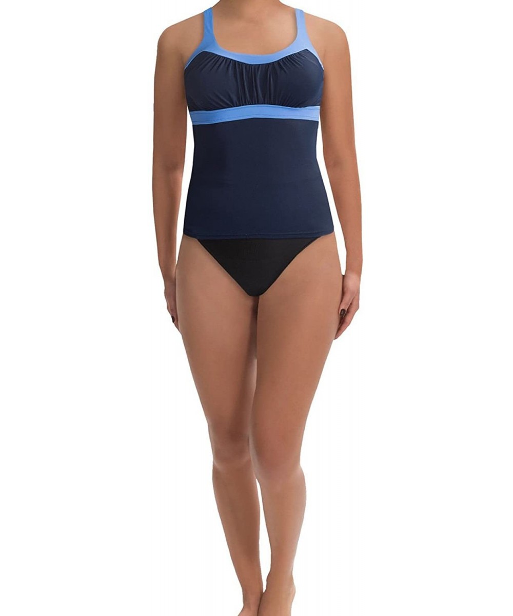 Tankinis Navy/Black Colorblock Banded Tankini Set Women's Size 14 - C6188S67SW5