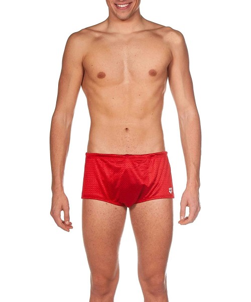 Trunks Mens Square Cut Drag Short Training Swimsuit - Red - Black - White - C418TLM6Y4H