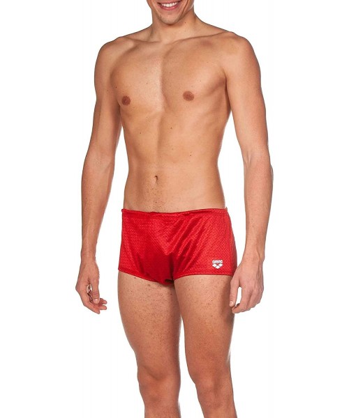 Trunks Mens Square Cut Drag Short Training Swimsuit - Red - Black - White - C418TLM6Y4H