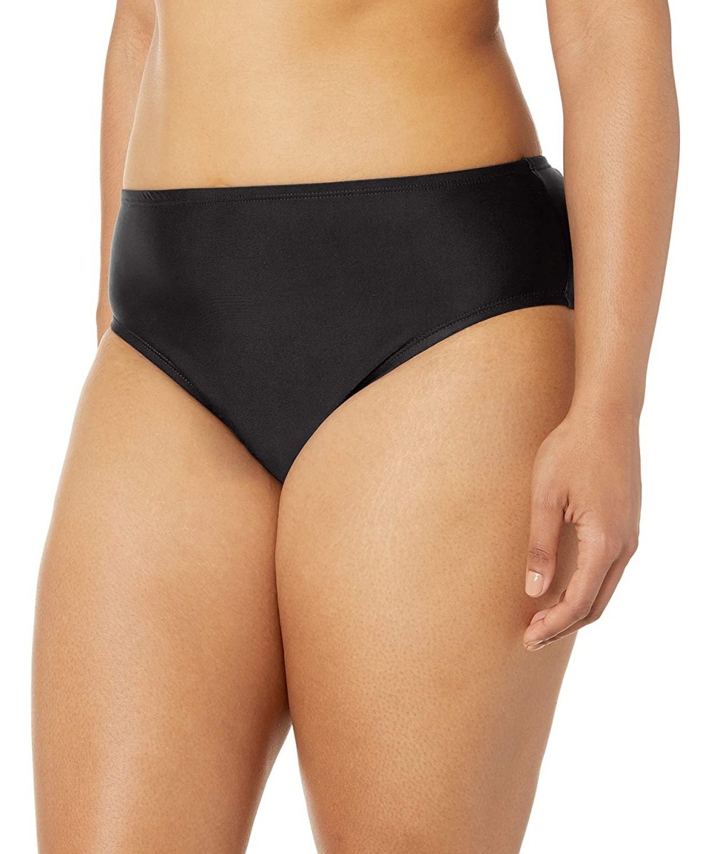 Bottoms Women's Plus-Size High Waist Bikini Swim Bottom Swimsuit - Black - CU18N0XQWKZ