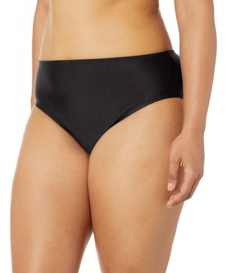 Bottoms Women's Plus-Size High Waist Bikini Swim Bottom Swimsuit - Black - CU18N0XQWKZ