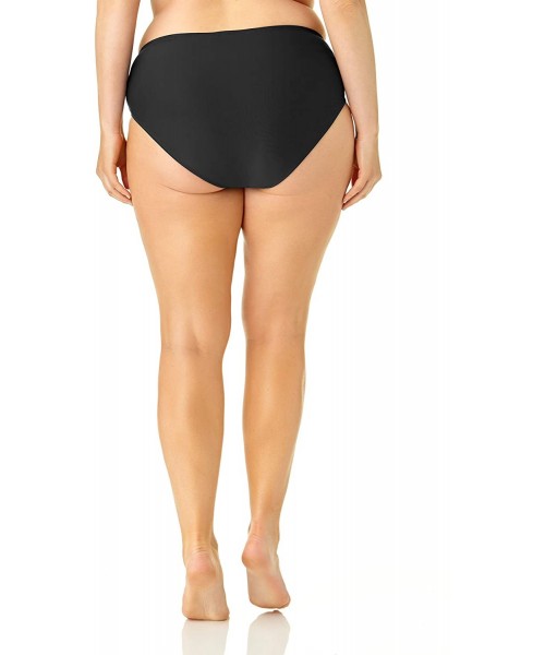 Bottoms Women's Plus-Size High Waist Bikini Swim Bottom Swimsuit - Black - CU18N0XQWKZ