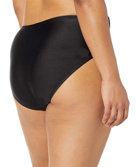 Bottoms Women's Plus-Size High Waist Bikini Swim Bottom Swimsuit - Black - CU18N0XQWKZ