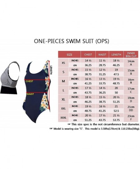 One-Pieces Hawaii UV Women Rash Guard Yoga Active Workout One Piece Swim Suit - Navy With Navy Velvet - CU18C5QOZTM