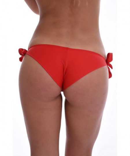 Bottoms Sexy Women's Brazilian Bikini Bottom - Made in EU Lady Swimwear 504 - Red - C9195KTKIAZ