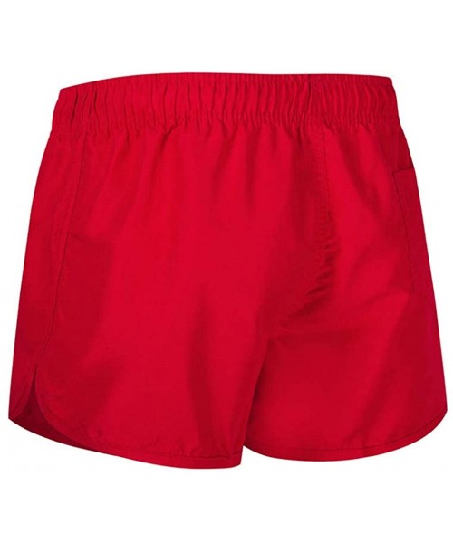 Trunks Men's Spring and Summer Splicing Swimming Trousers and Beach Surfing Shorts - Red - CD18UKI8LUS