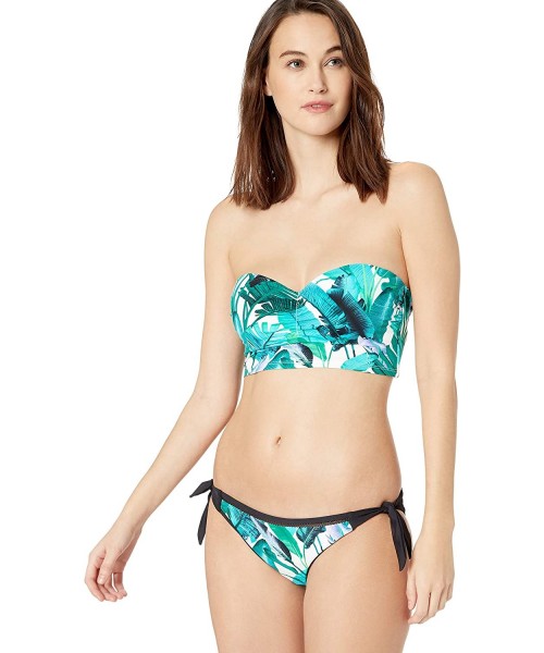 Tops Women's Penny Crop Bandeau Bikini Top Swimsuit - Musa Floral Print - CR18I9ARM47