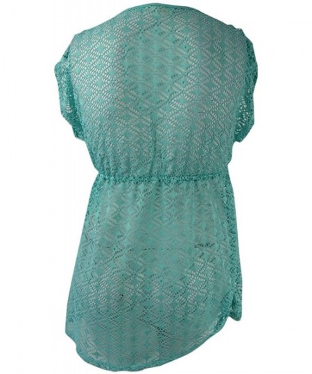 Cover-Ups Juniors' Crochet Empire-Waist Swim Cover-Up - Mint - CI183NMR7NW