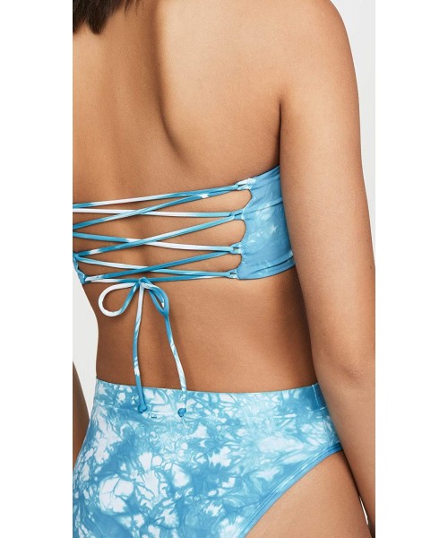 Tops Women's Beach Wave Bikini Top - Aqua - CK193LONIWC