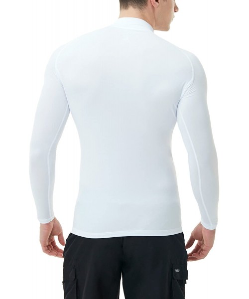 Rash Guards Men's UPF 50+ Sun Protection Long Sleeve Swim Rashguard - Vibrant Lettering(msr10) - Off White - CJ18CWTKO2Z