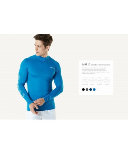 Rash Guards Men's UPF 50+ Sun Protection Long Sleeve Swim Rashguard - Vibrant Lettering(msr10) - Off White - CJ18CWTKO2Z