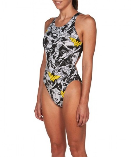 Racing Womens Wb Wonder Woman Tech Back MaxLife One Piece Swimsuit - Black - CR18ULQG6CA