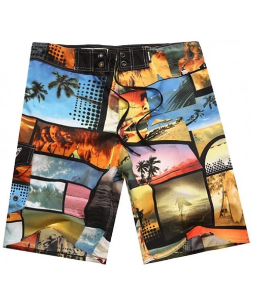 Board Shorts Beach Surf Shorts Fast Dry Beach Pants Men Swimming Shorts Printing - 1 - C718R5O4CSG