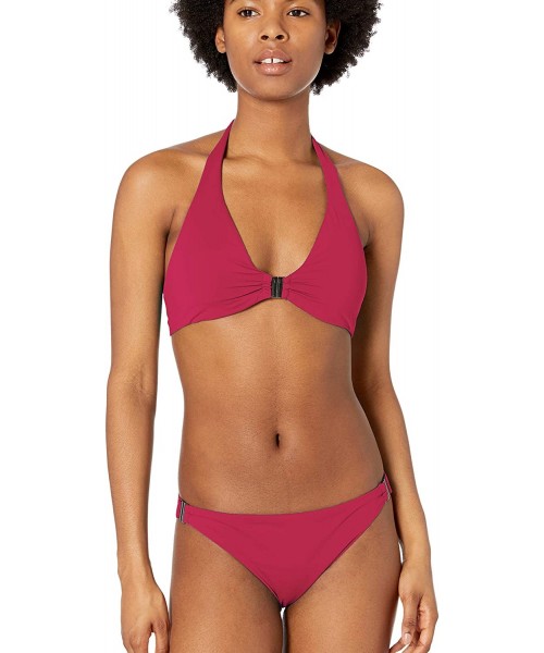 Tops Women's Halter Bra Bikini Swimsuit Top - Hot Fuchsia - C518ZML6MQU