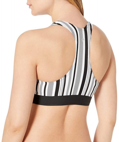 Tops Women's High Rise Racerback Sport Bra Swimsuit Bikini Top - Limitless Stripe - CG18Y7X8O6Z