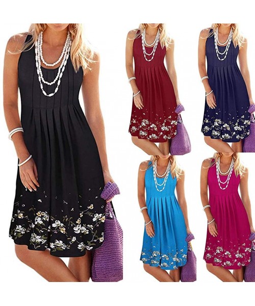 Cover-Ups Dresses for Women Casual Summer-Women's Vintage Boho Summer Sleeveless Beach Lace Cocktail Party Short Mini Dress S...