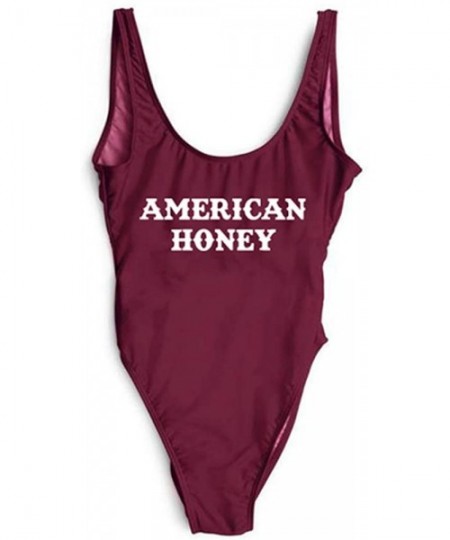 Racing Wifey One Piece Swimsuit Women Swimwear High Cut Low Back Bathing Suit Girls Beach Wear Monokini - Americanhoney-wine ...