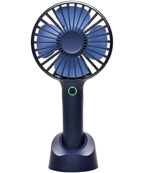 Tankinis Rechargeable Handheld Mini Fan 3-Speed Desktop Cooler Portable with Stand Base - Blue - C918UXMMUCD