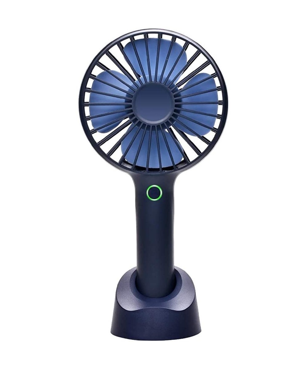 Tankinis Rechargeable Handheld Mini Fan 3-Speed Desktop Cooler Portable with Stand Base - Blue - C918UXMMUCD