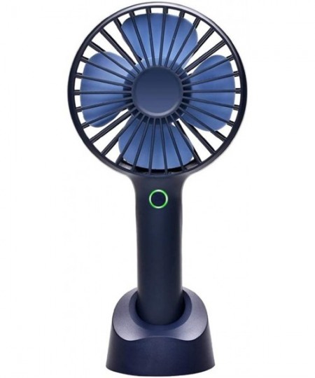 Tankinis Rechargeable Handheld Mini Fan 3-Speed Desktop Cooler Portable with Stand Base - Blue - C918UXMMUCD