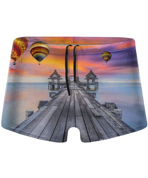 Briefs Men's Swimwear Swim Trunks Lioness Cat Boxer Brief Quick Dry Swimsuits Board Shorts - Hot Air Balloon - CS19DYO6YA7