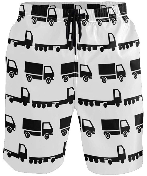 Board Shorts Men's Quick Dry Swim Trunks with Pockets Beach Board Shorts Bathing Suits - Truck Transportation - C41952033YH