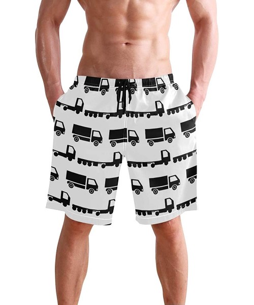 Board Shorts Men's Quick Dry Swim Trunks with Pockets Beach Board Shorts Bathing Suits - Truck Transportation - C41952033YH