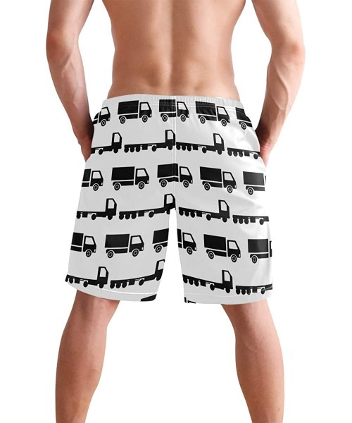 Board Shorts Men's Quick Dry Swim Trunks with Pockets Beach Board Shorts Bathing Suits - Truck Transportation - C41952033YH