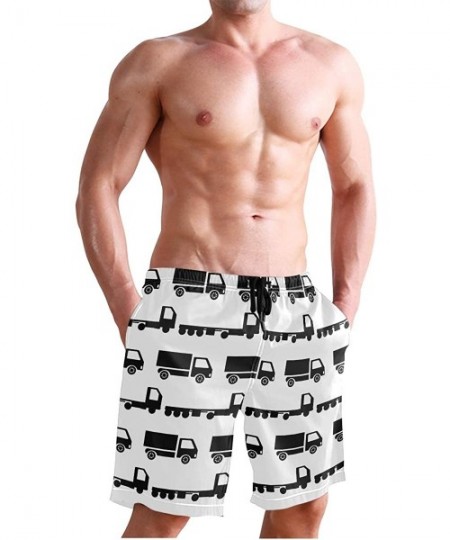 Board Shorts Men's Quick Dry Swim Trunks with Pockets Beach Board Shorts Bathing Suits - Truck Transportation - C41952033YH