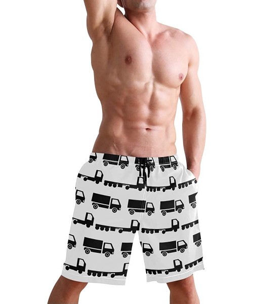 Board Shorts Men's Quick Dry Swim Trunks with Pockets Beach Board Shorts Bathing Suits - Truck Transportation - C41952033YH