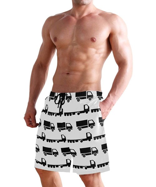 Board Shorts Men's Quick Dry Swim Trunks with Pockets Beach Board Shorts Bathing Suits - Truck Transportation - C41952033YH