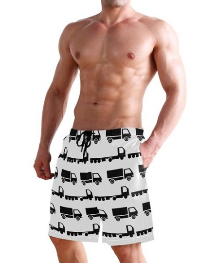 Board Shorts Men's Quick Dry Swim Trunks with Pockets Beach Board Shorts Bathing Suits - Truck Transportation - C41952033YH