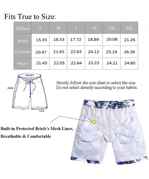 Board Shorts Men's Swim Trunks Quick Dry Bathing Suits Sur Beach Holiday Party Board Shorts with Mesh Lining - Geometry - CD1...