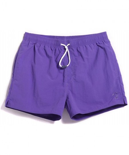 Board Shorts Mens Swim Shorts Swimming Trunk Men's Swimming Suit Swimwear Short Beach Shorts Men Boardshort Surf - Purple - C...