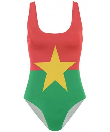 One-Pieces Womens Swimsuits Barbados Flag One Piece Tankini Girls Monokini - Burkina Faso Flag - C918R3Q707E